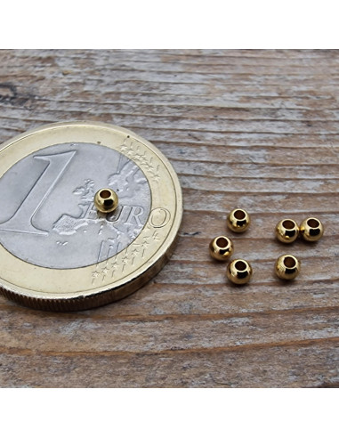 Zwischenteil, Kugel 2.5mm, Edelstahl gold