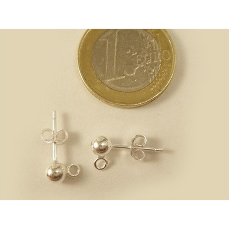 2 Stk. Ohrstecker 5mm, 925 Silber
