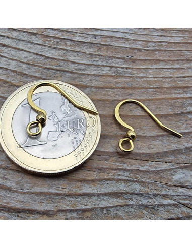 Ohrhaken 14mm (2 Stk), Edelstahl gold