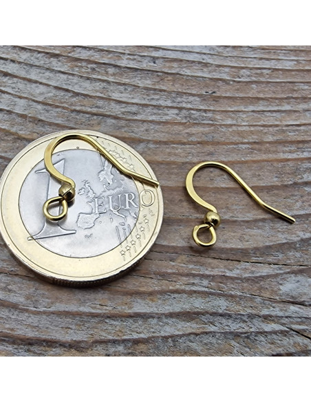 Ohrhaken 14mm (2 Stk), Edelstahl gold