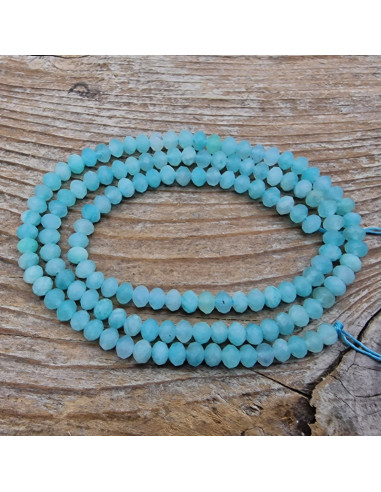 Amazonitkette facettiert 4x2mm