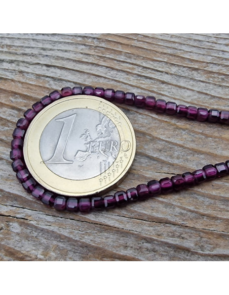 Granatkette facettiert 3x3mm