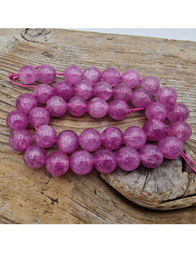 Bergkristallkette 10mm pink