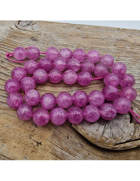 Bergkristallkette 10mm pink