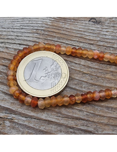 Carneolkette facettiert 4x2mm
