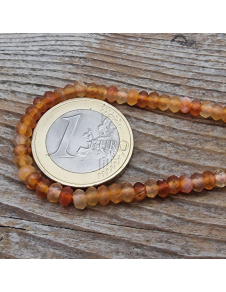 Carneolkette facettiert 4x2mm