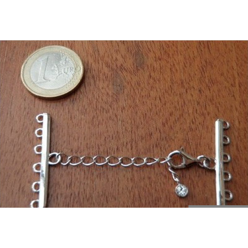 Schliesse 6-reihig, 925 Silber rhodiniert