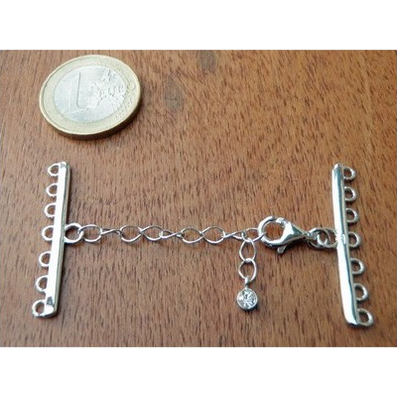 Schliesse 7-reihig, 925 Silber rhodiniert