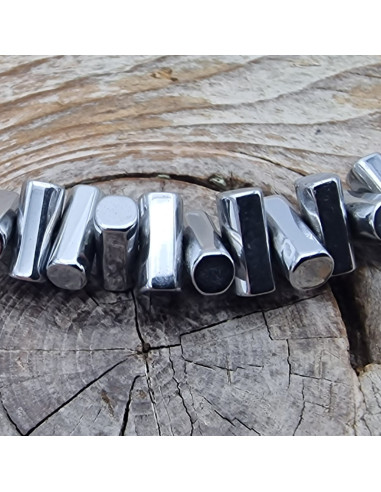 Blutsteinkette Silber (Hämatit) 6x3mm