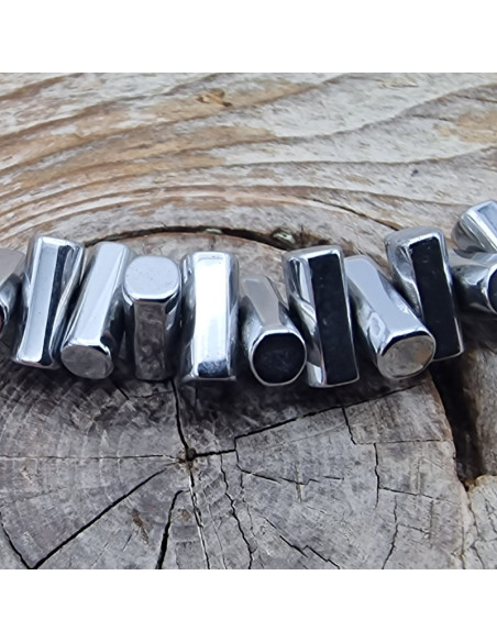 Blutsteinkette Silber (Hämatit) 6x3mm