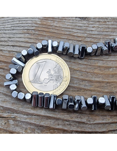 Blutsteinkette Silber (Hämatit) 6x3mm