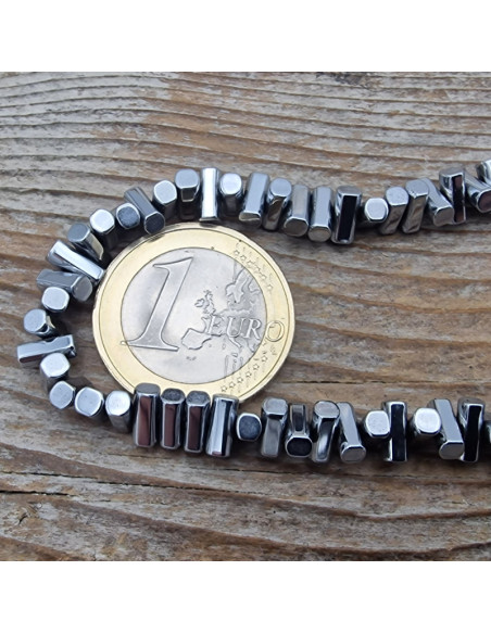 Blutsteinkette Silber (Hämatit) 6x3mm
