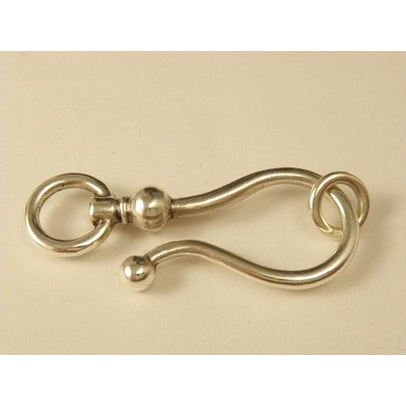 Hakenschliesse 37mm, Metall silberfarben