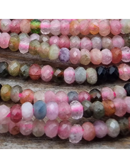 Turmalinkette Rondell facettiert 2x1mm