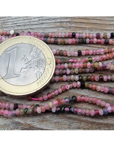 Turmalinkette Rondell facettiert 2x1mm