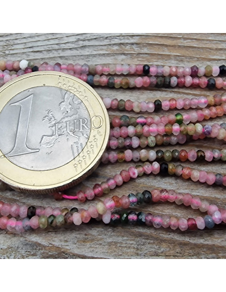 Turmalinkette Rondell facettiert 2x1mm