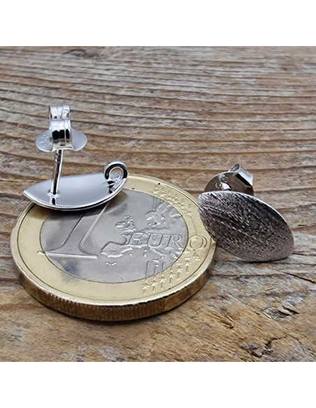 2 Stk. Ohrstecker 7x13mm mit Öse, 925 Silber rhodiniert