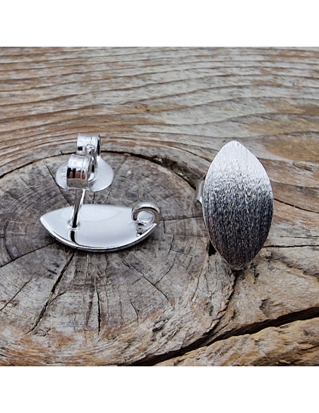2 Stk. Ohrstecker 7x13mm mit Öse, 925 Silber rhodiniert