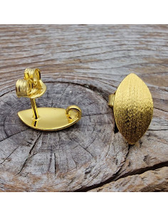 2 Stk. Ohrstecker 7x13mm mit Öse, 925 Silber vergoldet