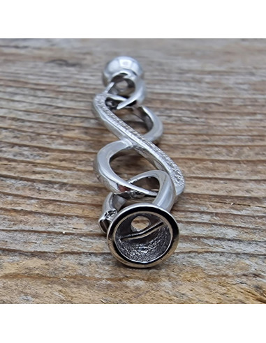 Schliesse 47mm, 925 Silber rhodiniert, Strass