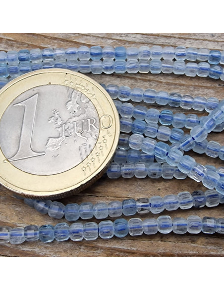 Aquamarinkette 2x2mm