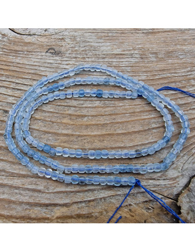 Aquamarinkette 2x2mm
