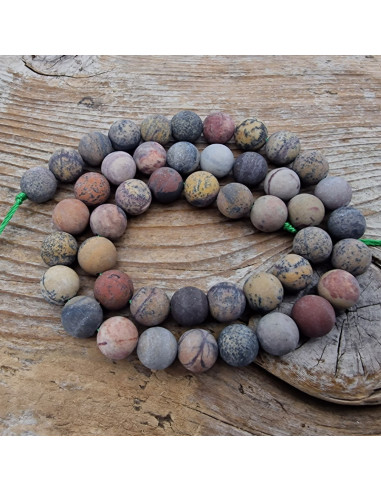 Dendritenjaspiskette matt 8mm