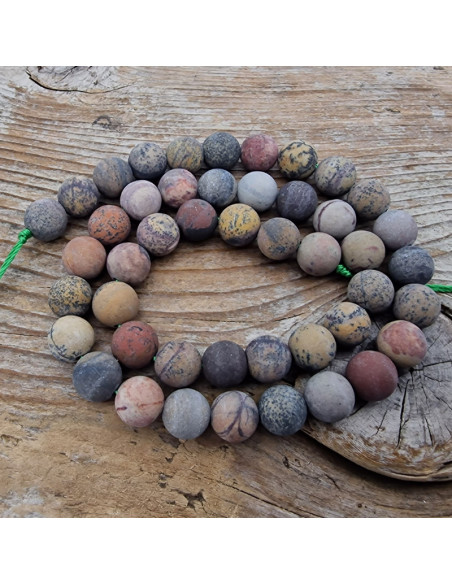 Dendritenjaspiskette matt 8mm