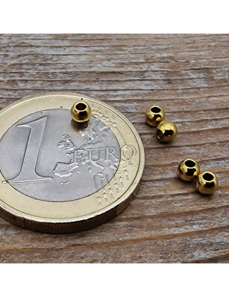 Zwischenteil, Kugel 3mm, Edelstahl gold