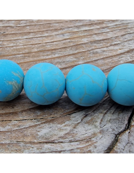 Türkisimitatkette matt (Blue Howlith) 8mm