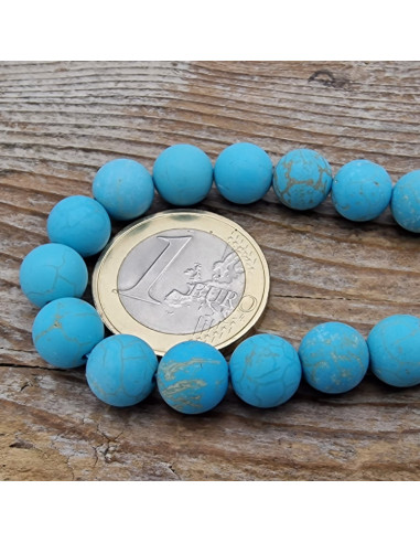Türkisimitatkette matt (Blue Howlith) 8mm