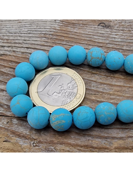Türkisimitatkette matt (Blue Howlith) 8mm