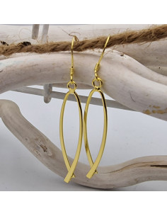 2 Stk. Ohrhaken Perlenclip, 925 Silber vergoldet