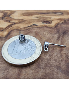 2 Stk. Ohrstecker 4mm, 925 Silber rhodiniert, Strass 2