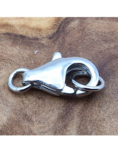 Schliesse 11mm mit Ring, 925 Silber rhodiniert