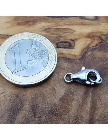 Schliesse 11mm mit Ring, 925 Silber rhodiniert