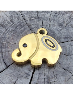 Charm Elefant 9x11mm, Edelstahl gold