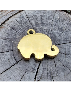 Charm Elefant 9x11mm, Edelstahl gold 2