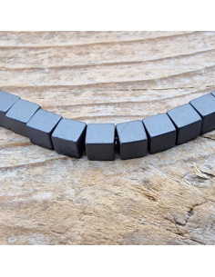 Blutsteinkette (Hämatit) matt 3x3mm