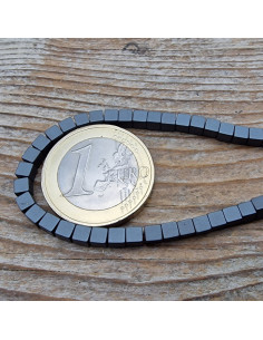 Blutsteinkette (Hämatit) matt 3x3mm 2