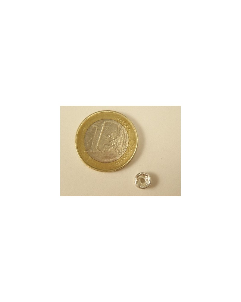Zwischenteil Strass 6x2.5mm, Messing versilbert