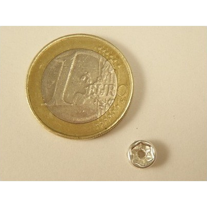Zwischenteil Strass 6x2.5mm, Messing versilbert
