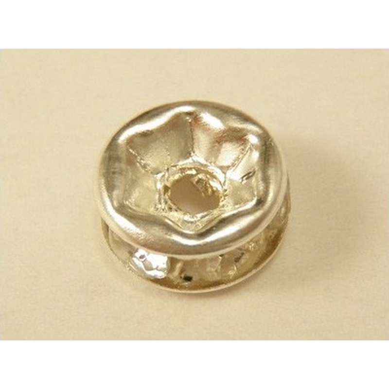 Zwischenteil Strass 6x2.5mm, Messing versilbert