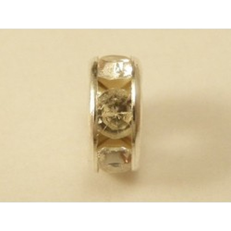 Zwischenteil Strass 6x2.5mm, Messing versilbert 2