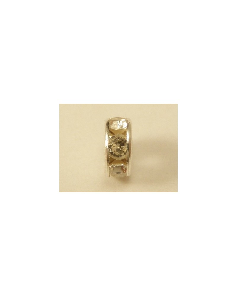 Zwischenteil Strass 6x2.5mm, Messing versilbert