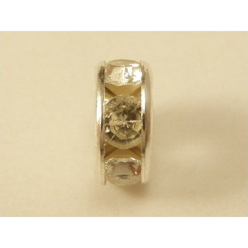 Zwischenteil Strass 6x2.5mm, Messing versilbert