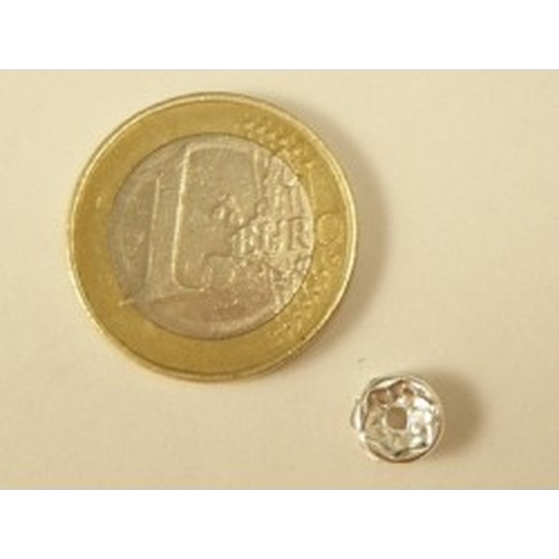 Zwischenteil Strass 7x3mm, Messing versilbert 2