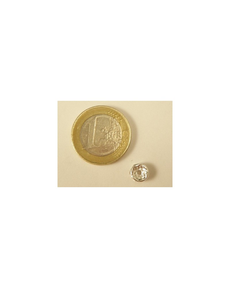 Zwischenteil Strass 7x3mm, Messing versilbert