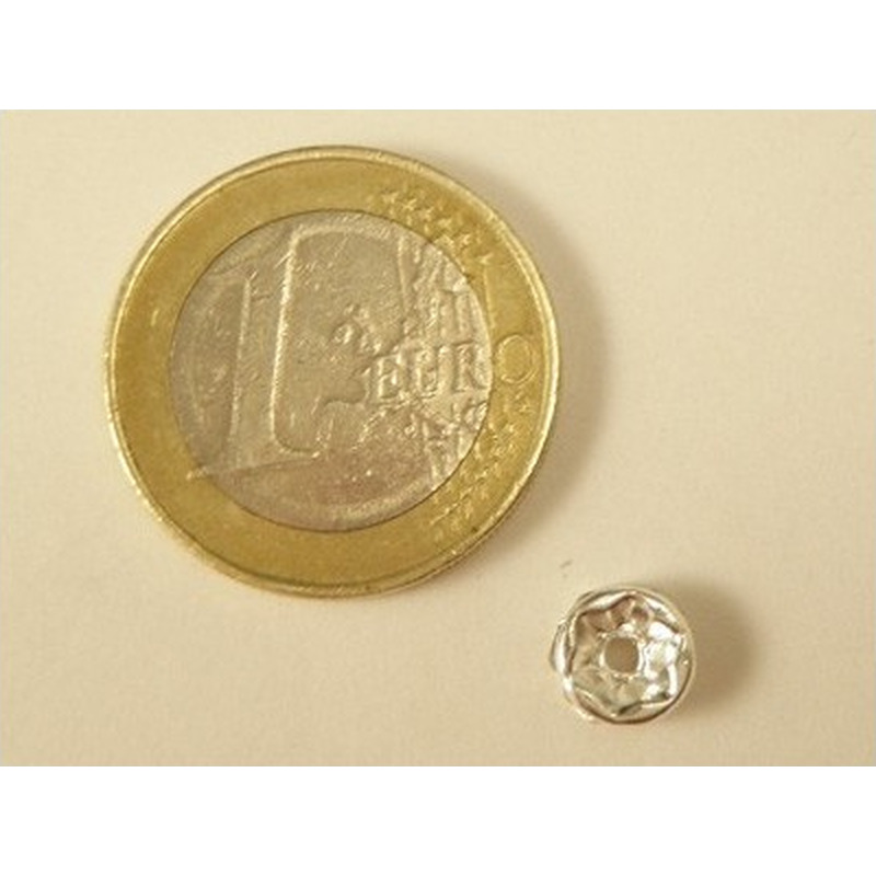 Zwischenteil Strass 7x3mm, Messing versilbert