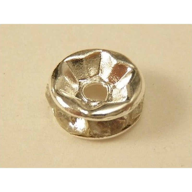 Zwischenteil Strass 7x3mm, Messing versilbert